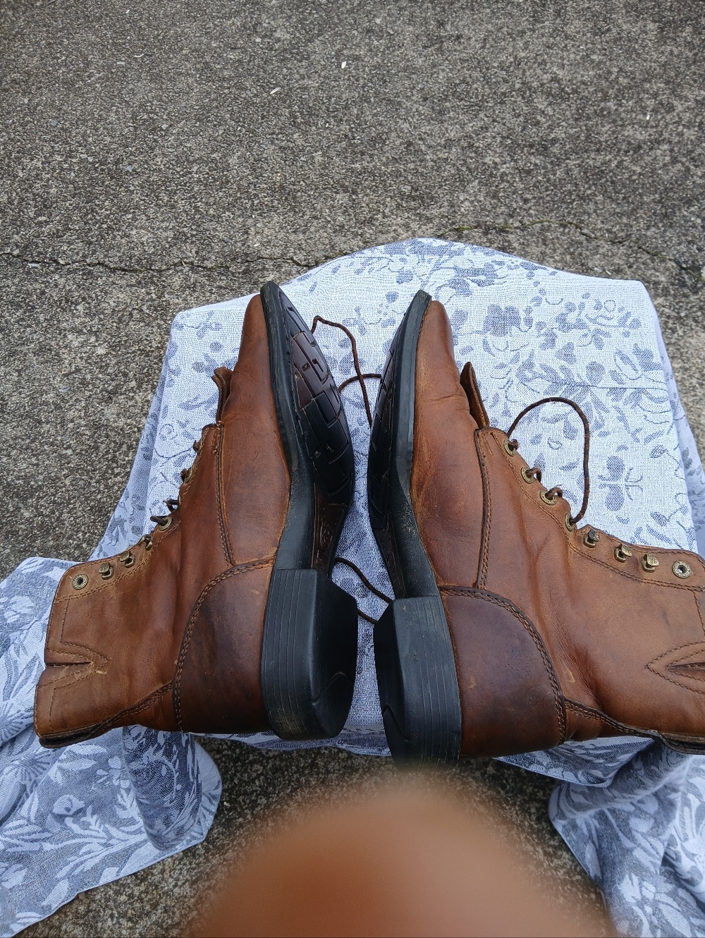 Ariat Women's Size 8 Brown Leather Lace-Up Work Boots - Picture 5 of 12
